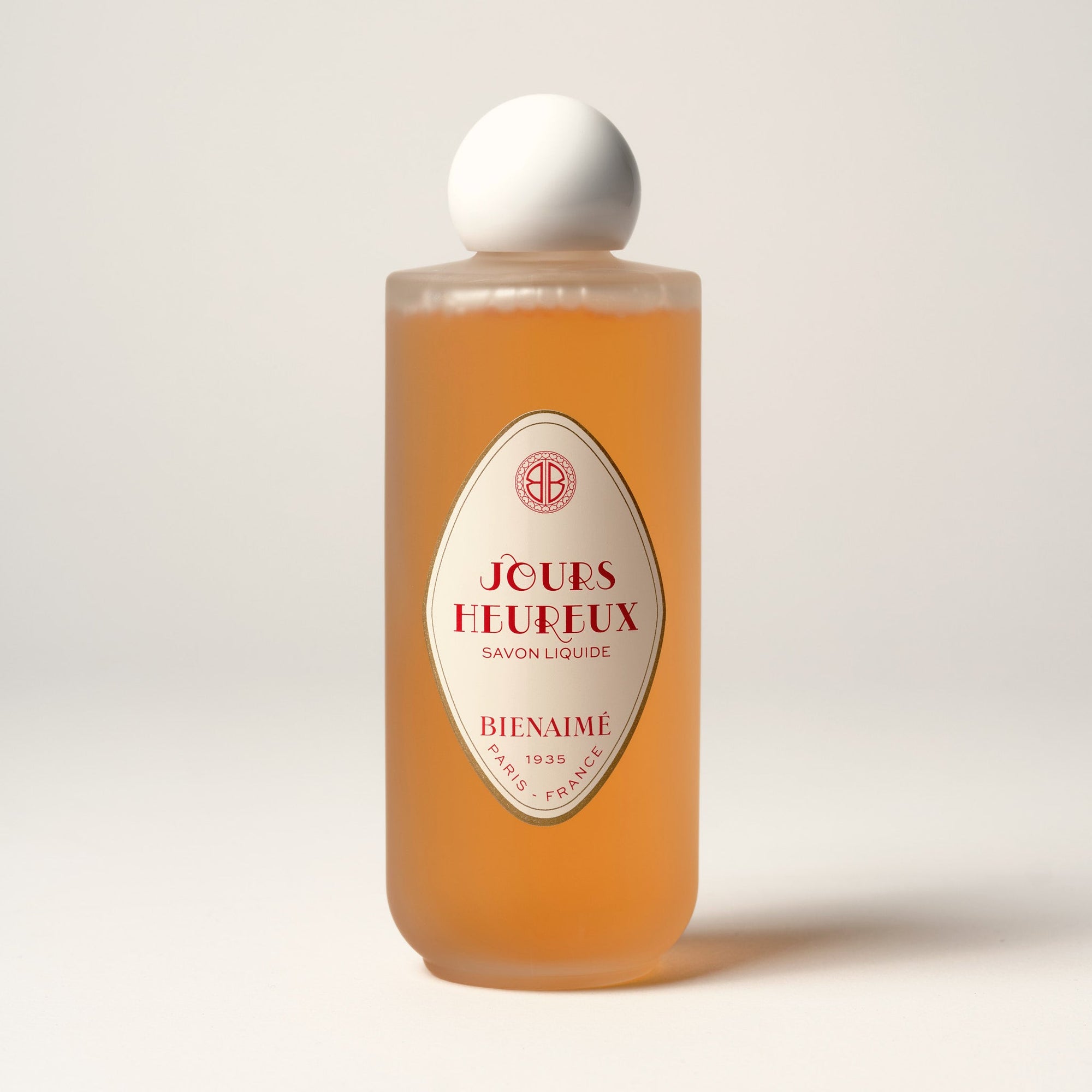 Bottle of Bienaime Body Wash on white background