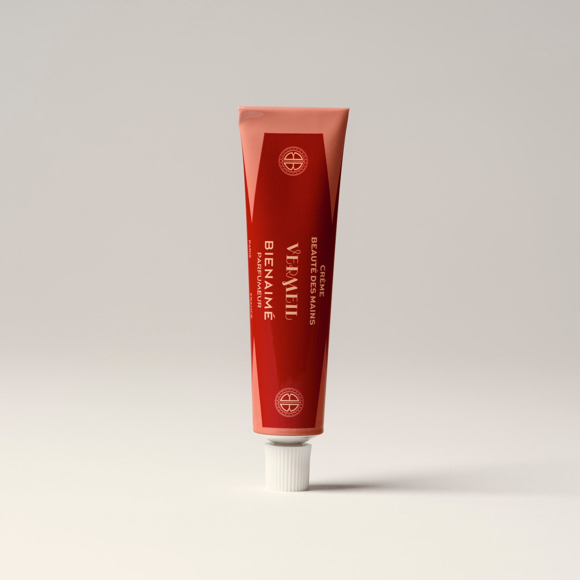 Bienaim hand cream in tube on white background