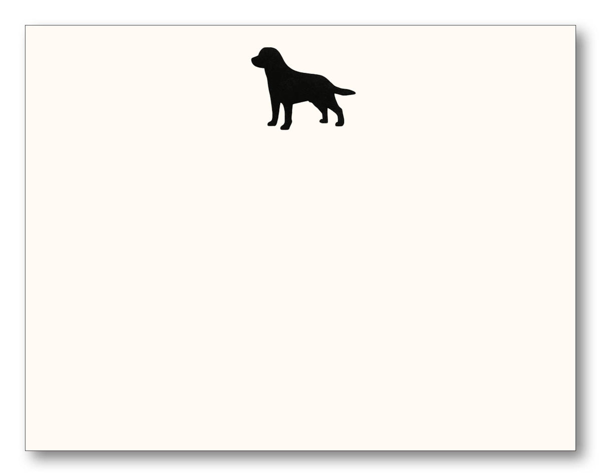Set of 8 notecards with black lab at top 