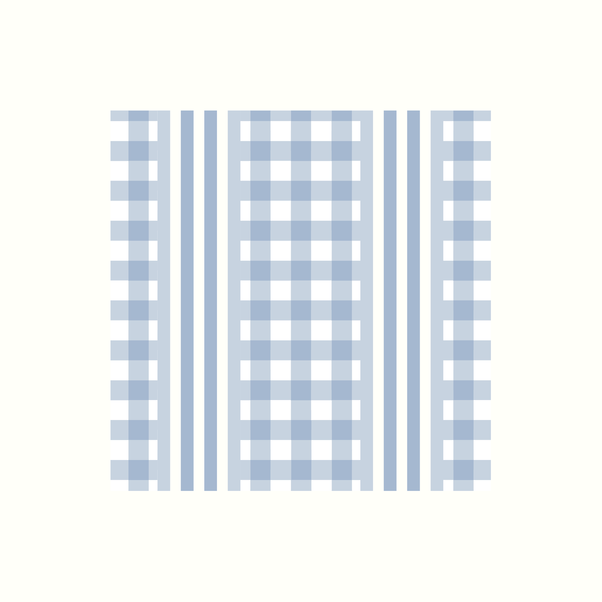 Dinner napkins in blue gingham on white background 
