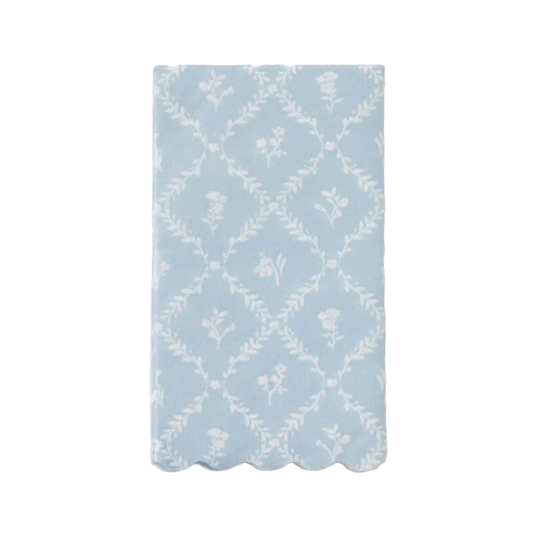 Floral patterned fabric swatch on a light gray background
