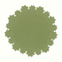 Green linen with border of flowers round placemat on white background 