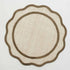 Woven round placemat with brown edges
