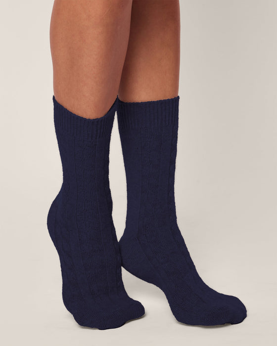 Women's Cashmere Socks in Navy