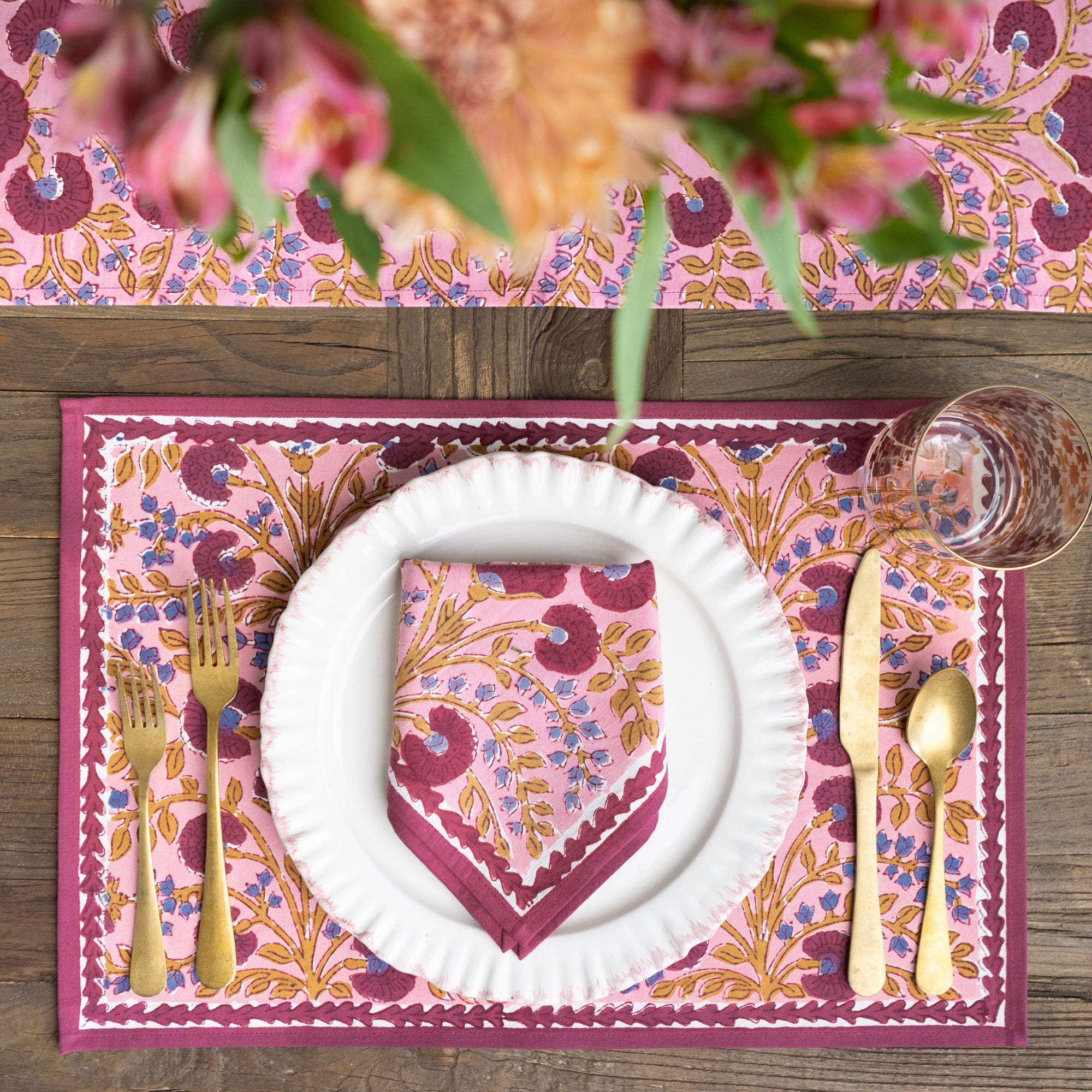 Table Setting of CactusFlowerMauveandLavender Placemat