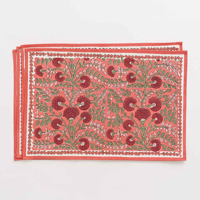 Cactus Flower Red Placemats - Set of 4