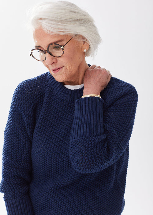 The Classic Cotton Crewneck - Navy