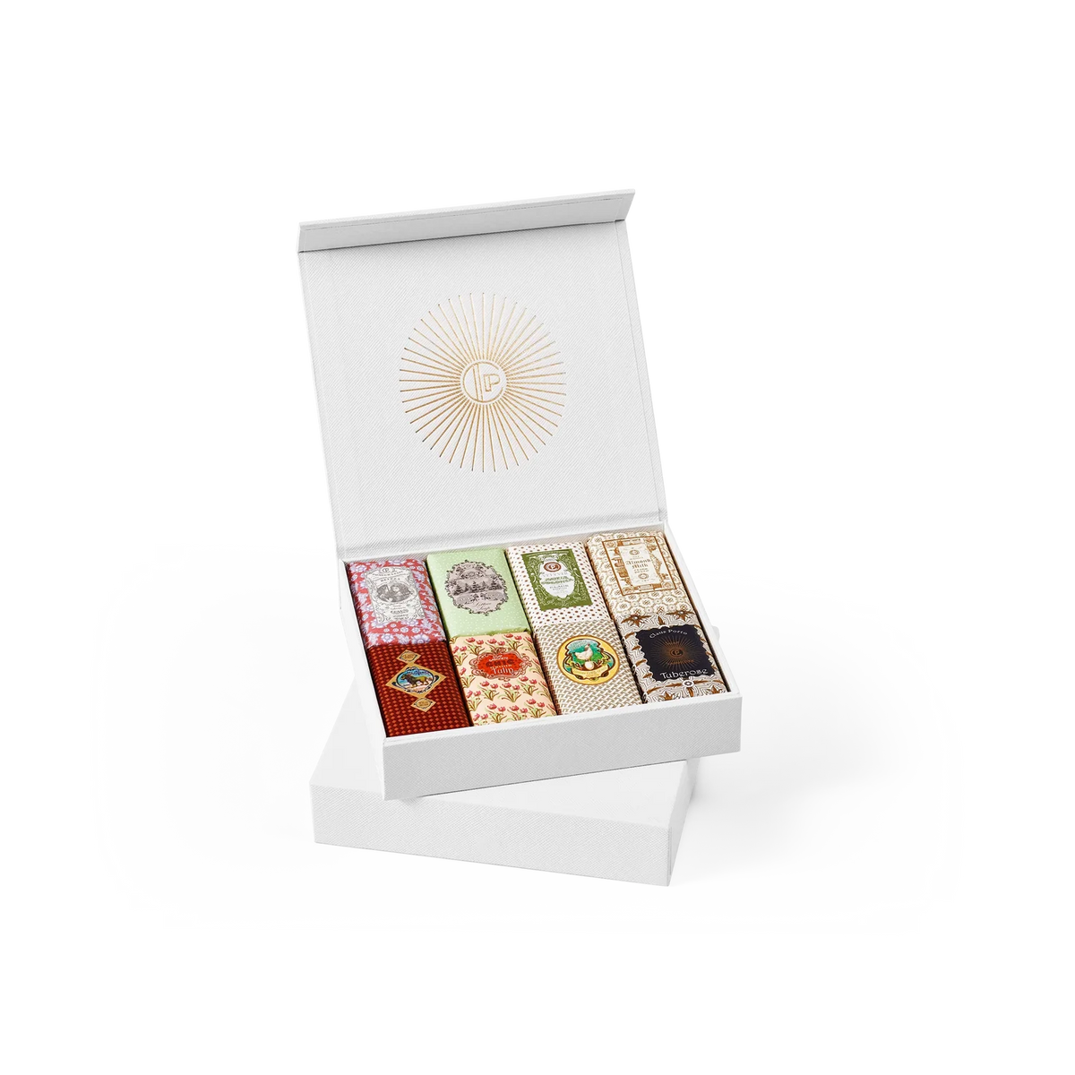 Claus Porto mini soap set with eight soaps in white box