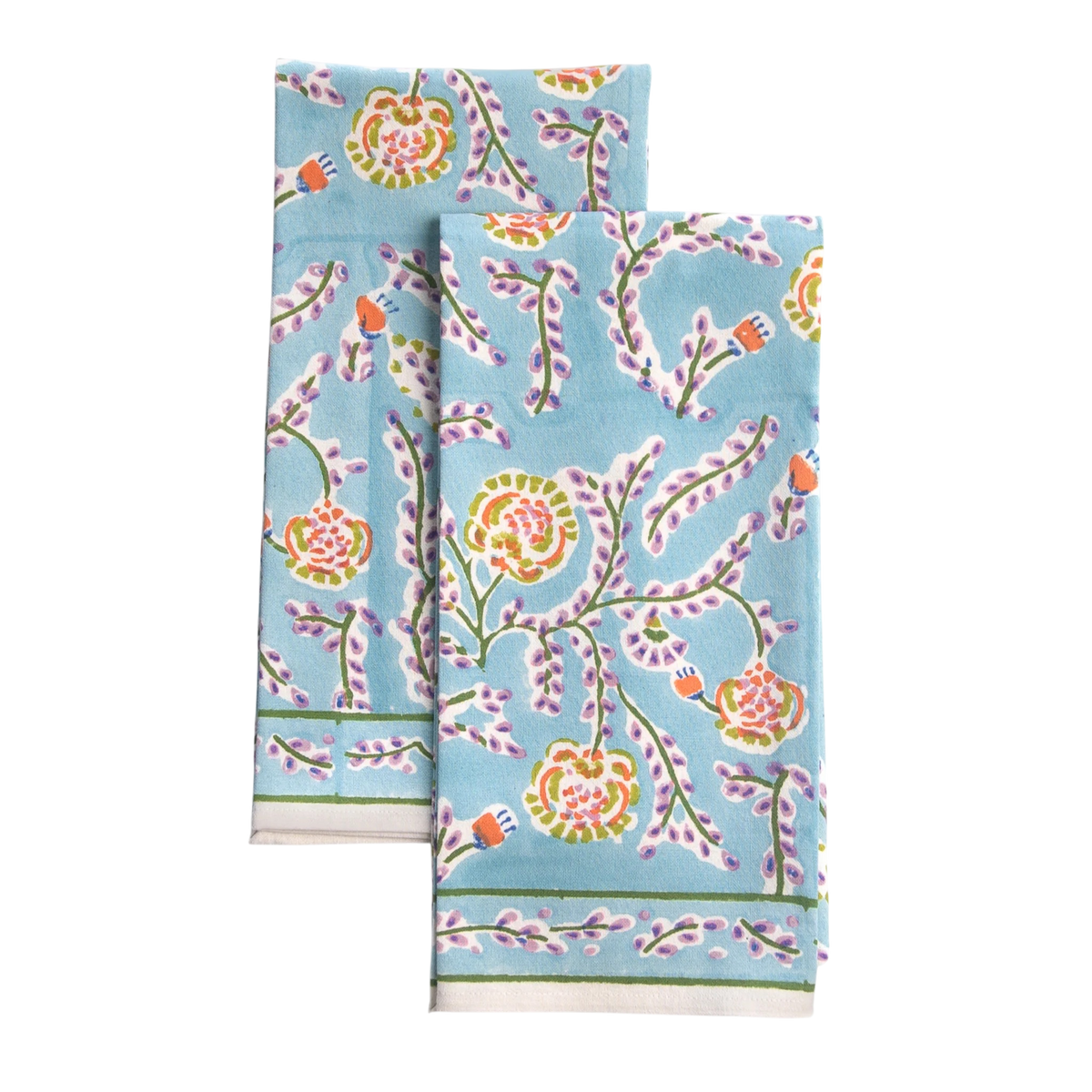 Climbing Dahlia Sky Blue Tea Towels