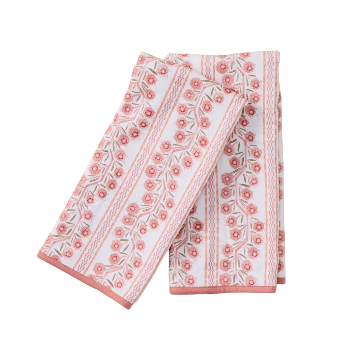 Pair of two kitchen towels in climbing vine design 