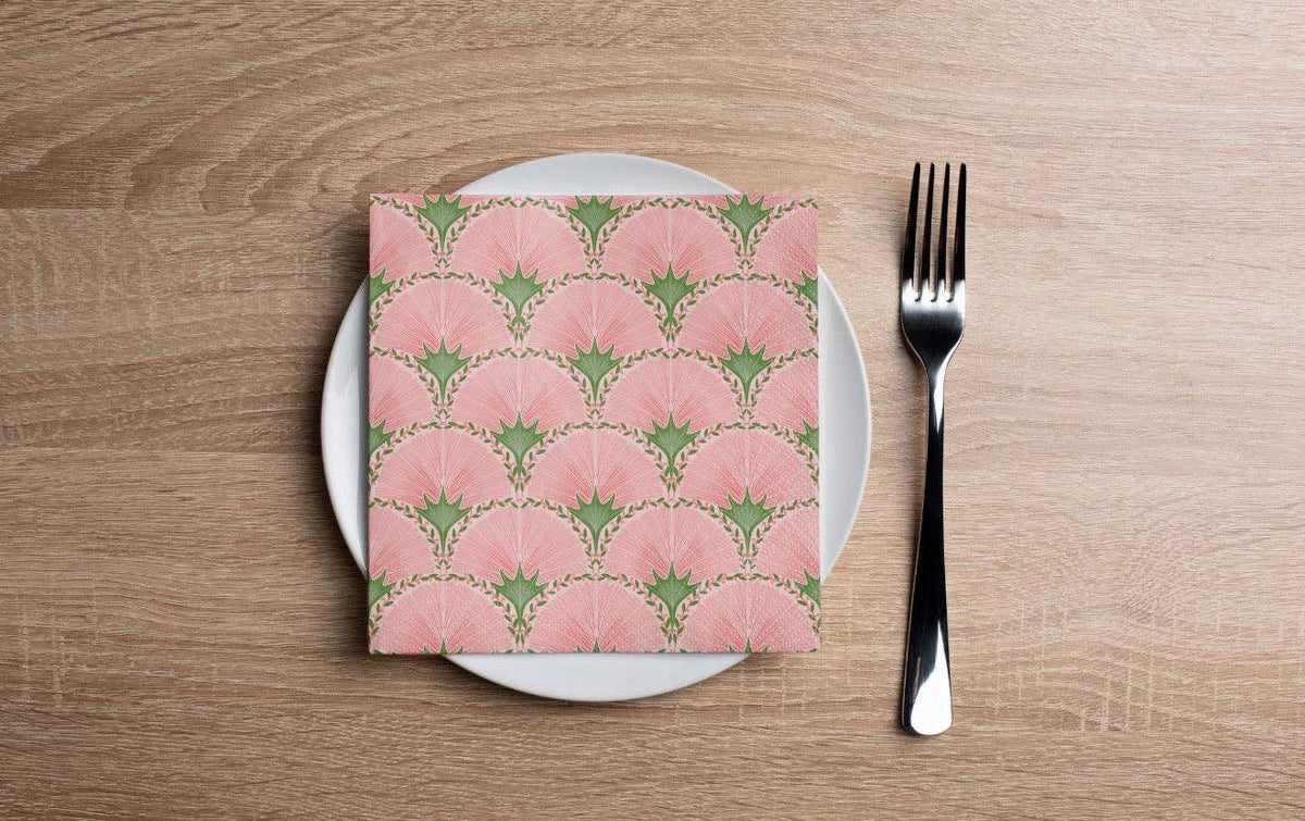 Pink Fans Cocktail Napkin