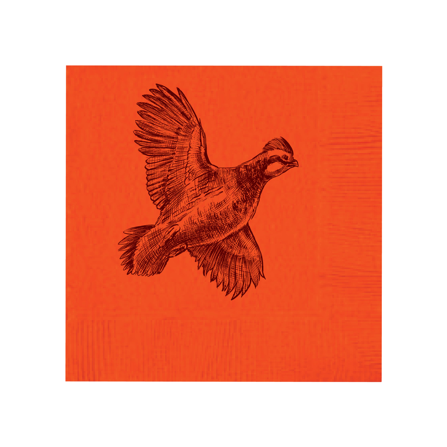 Orange cocktail napkin with quail 
