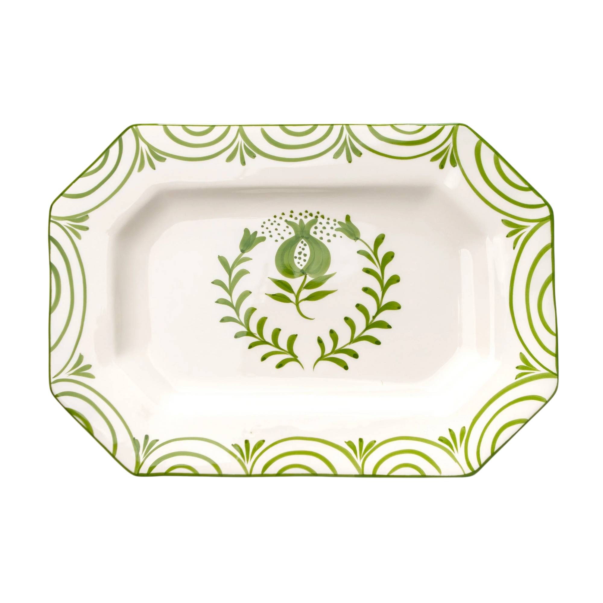 Crest Green Rectangle Serving Platter