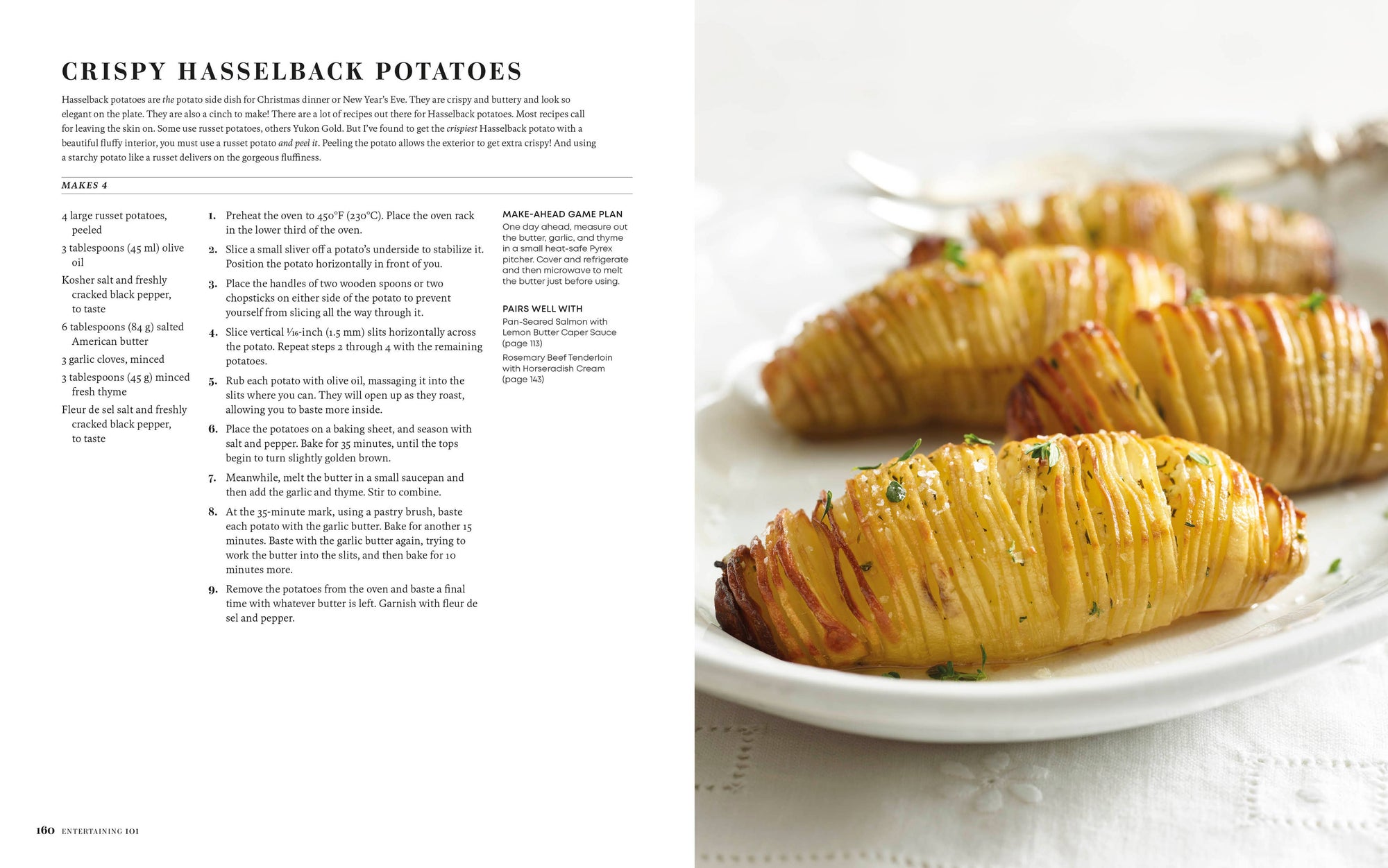 Recipe and picture of crispy hasselback potatoes 