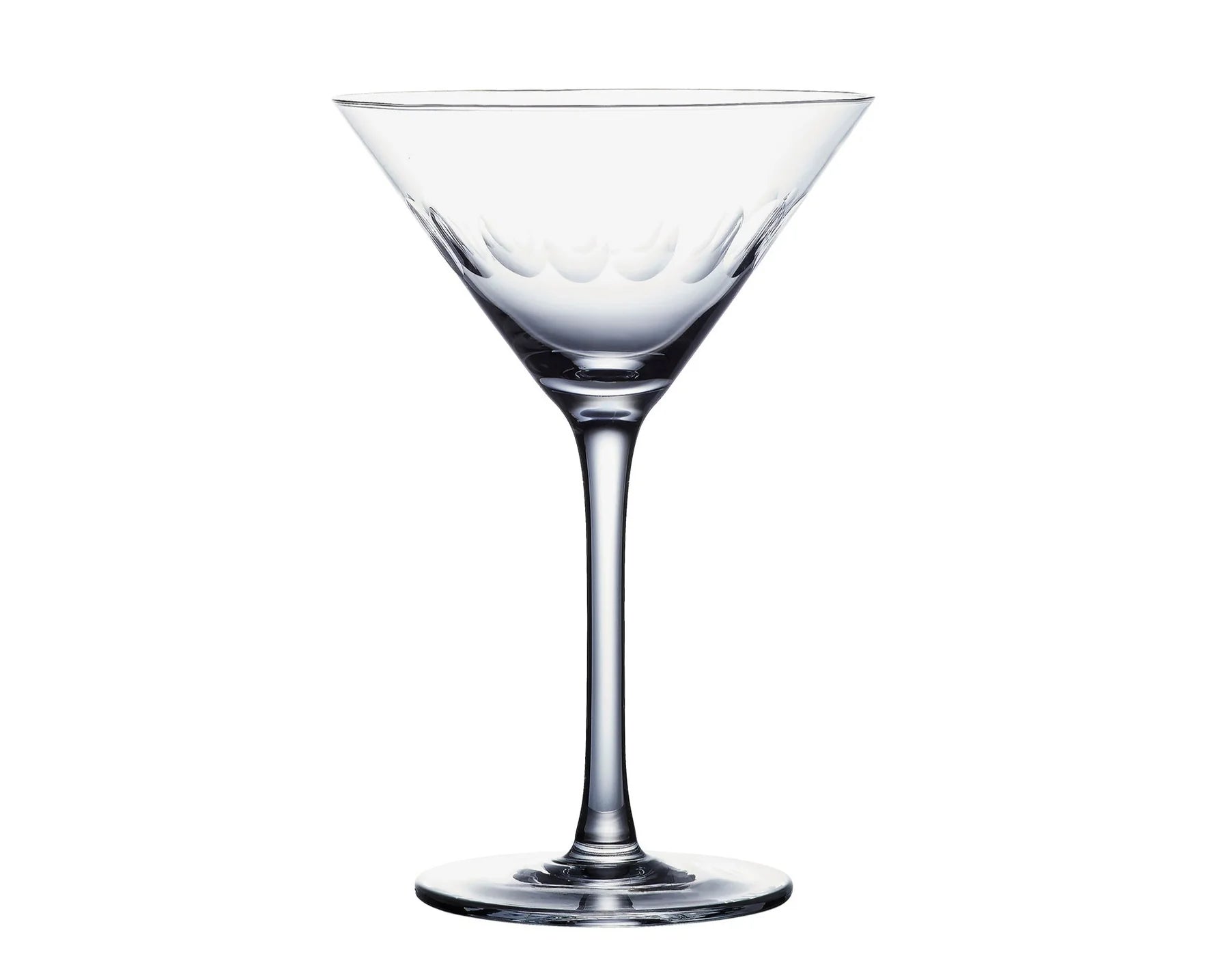 Crystal Martini Glasses with Lens Design