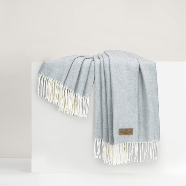 Crystal Blue Italian Herringbone Throw