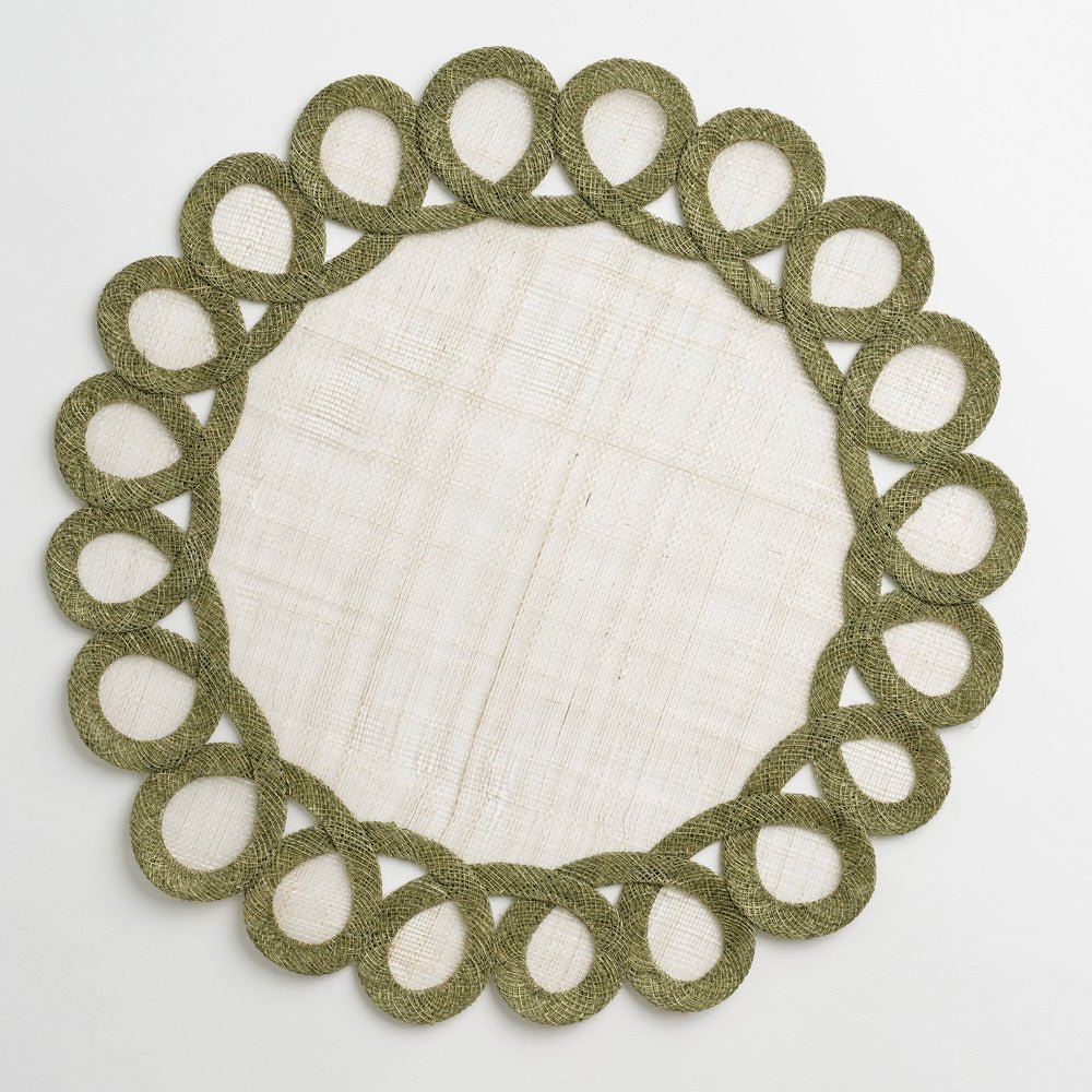 Round Doodle Rice Paper Placemat with white background