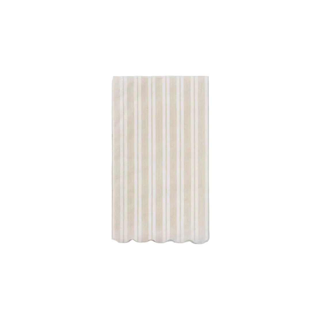 Rectangular fabric swatch with vertical stripes on a white background