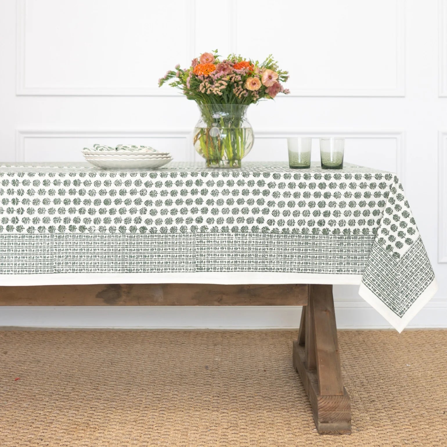 Elise Green Tablecloth