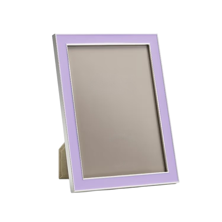Lilac Enamel &amp; Silver Frame