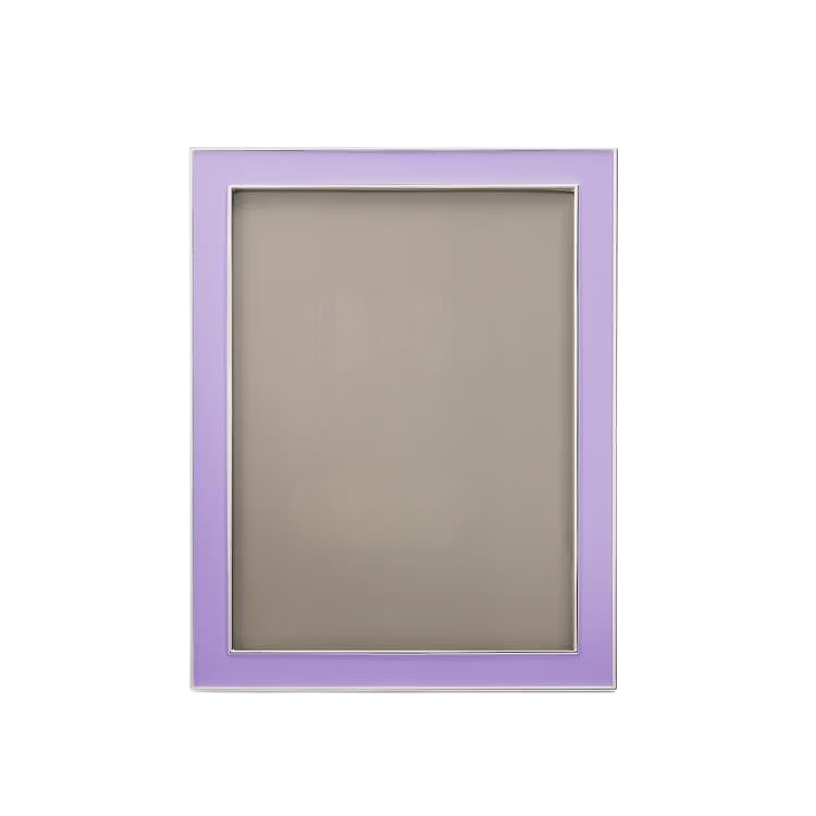 Lilac Enamel &amp; Silver Frame