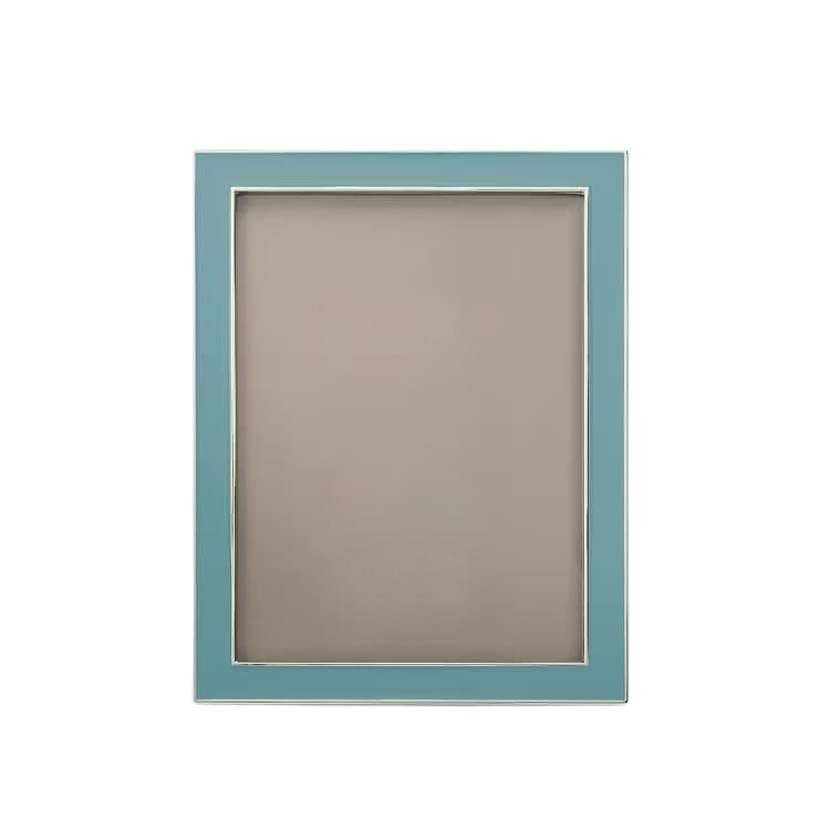 Chambray Enamel &amp; Silver Frame