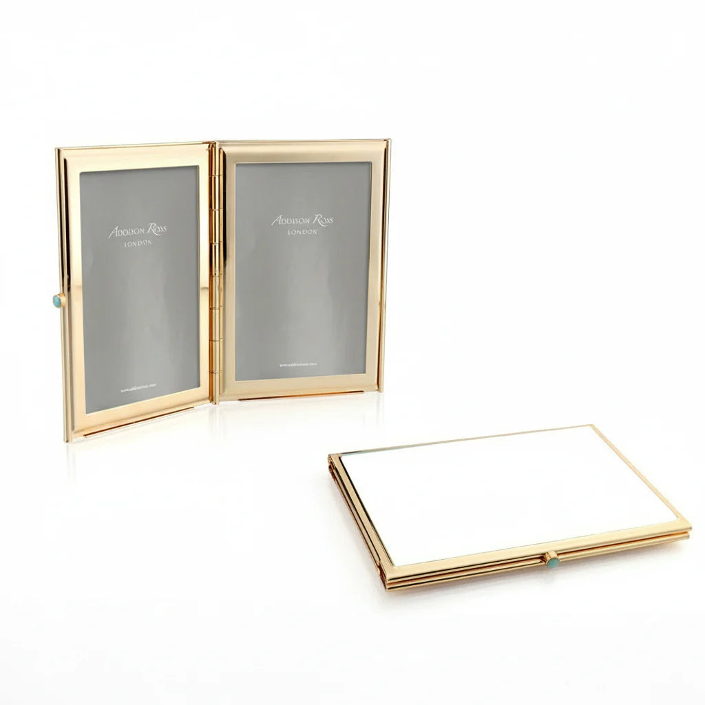 White &amp; Gold Travel Frame
