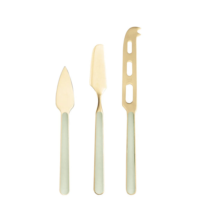 Stainless Steel Cheese Knife - Sage Gold