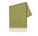 Green throw blanket with white fringe on a white background