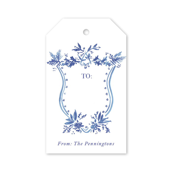 Blue Toile Gift Tags