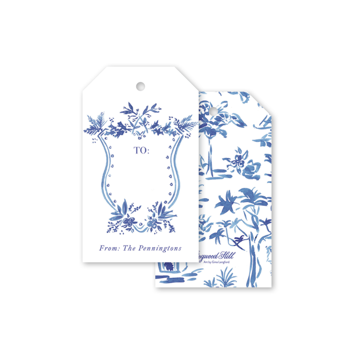Blue Toile Gift Tags