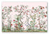 24 pack of disposable placemats with nature inspired illustration of blooming flowers and birds. 
