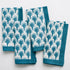 Hand block printed with a bohemian inspired feather pattern napkins
