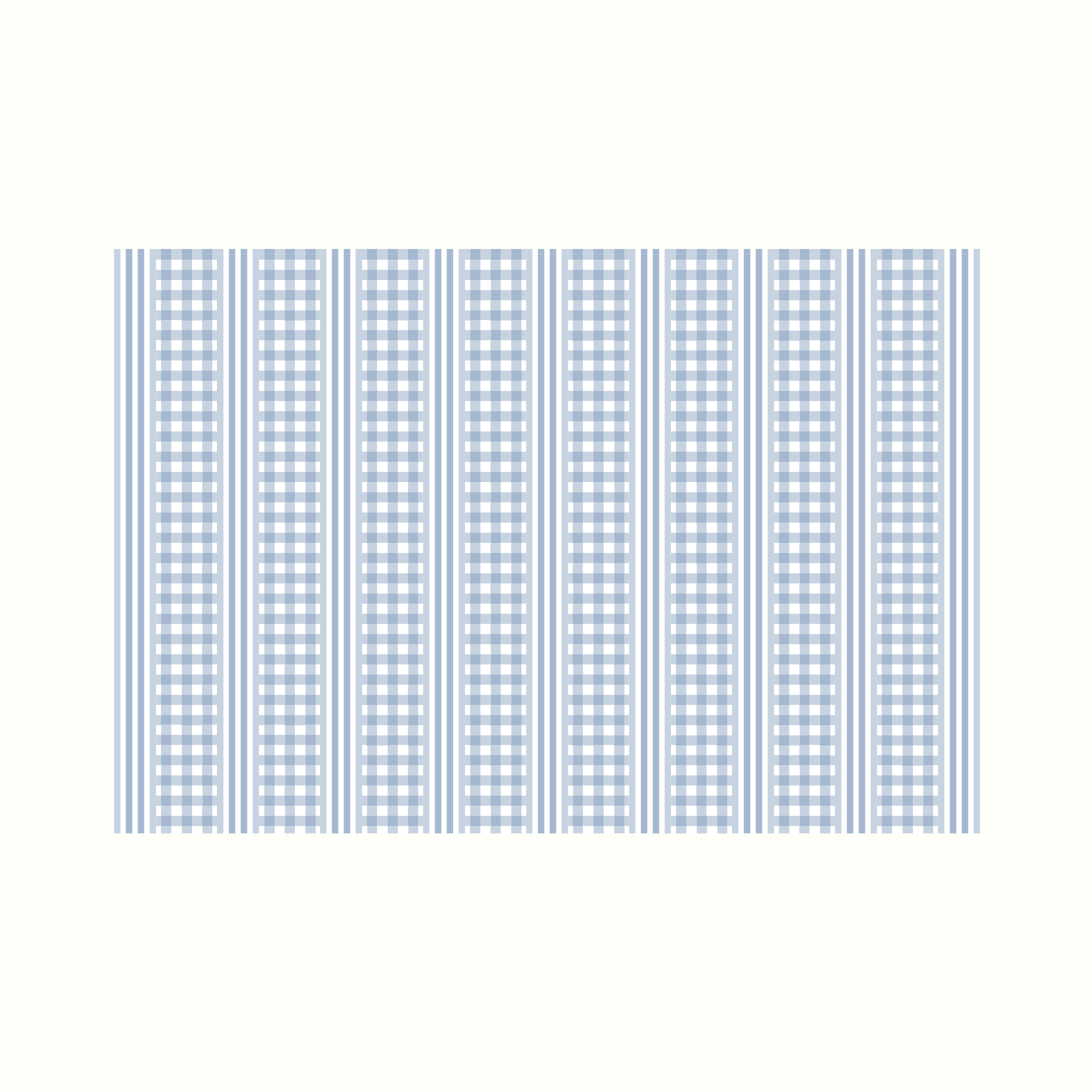Gingham blue tablecloth on white background 