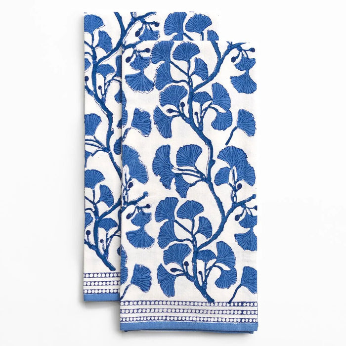 Ginkgo Blue Tea Towels
