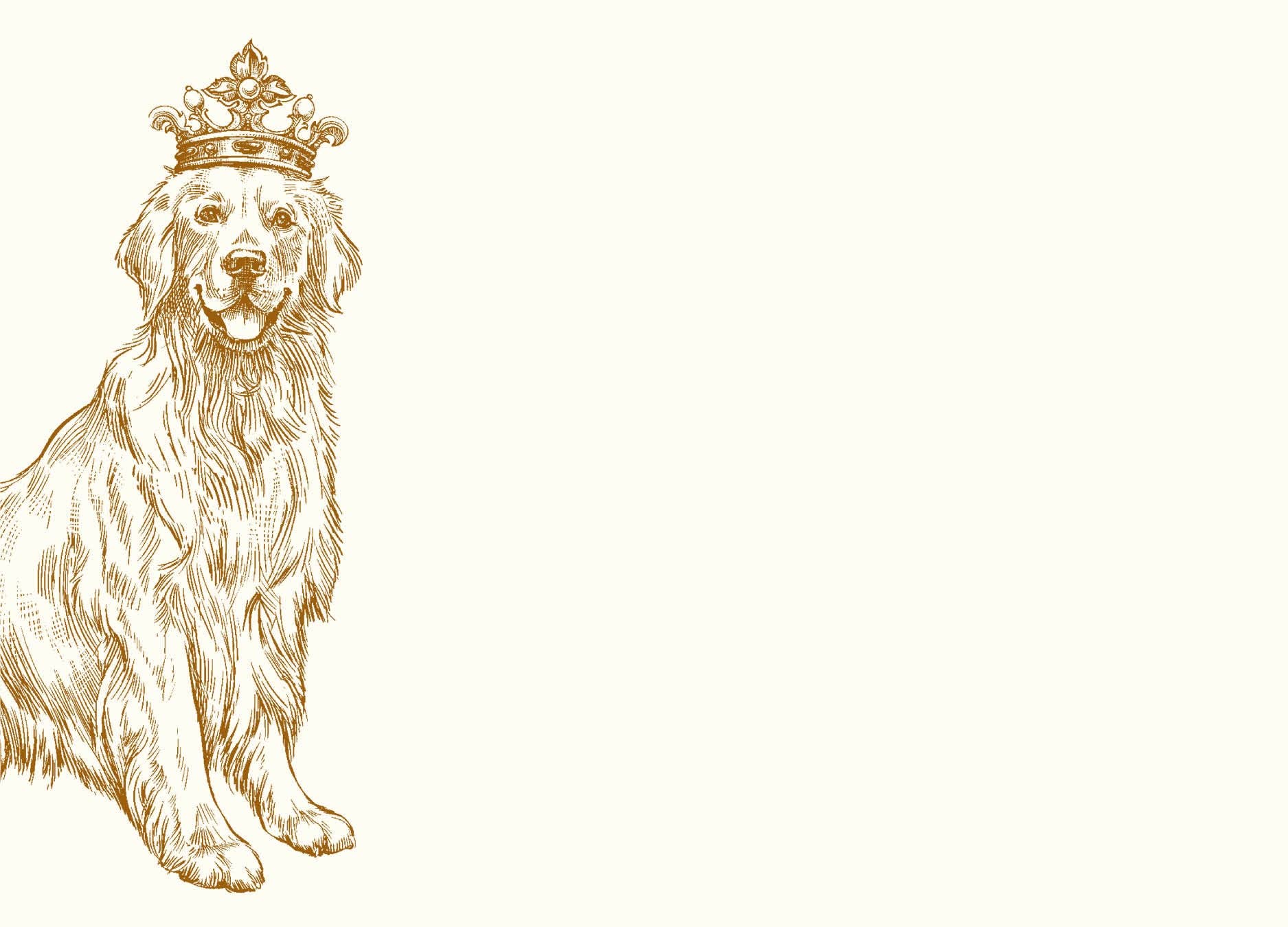 Note cards with golden retriever wearing a crown 