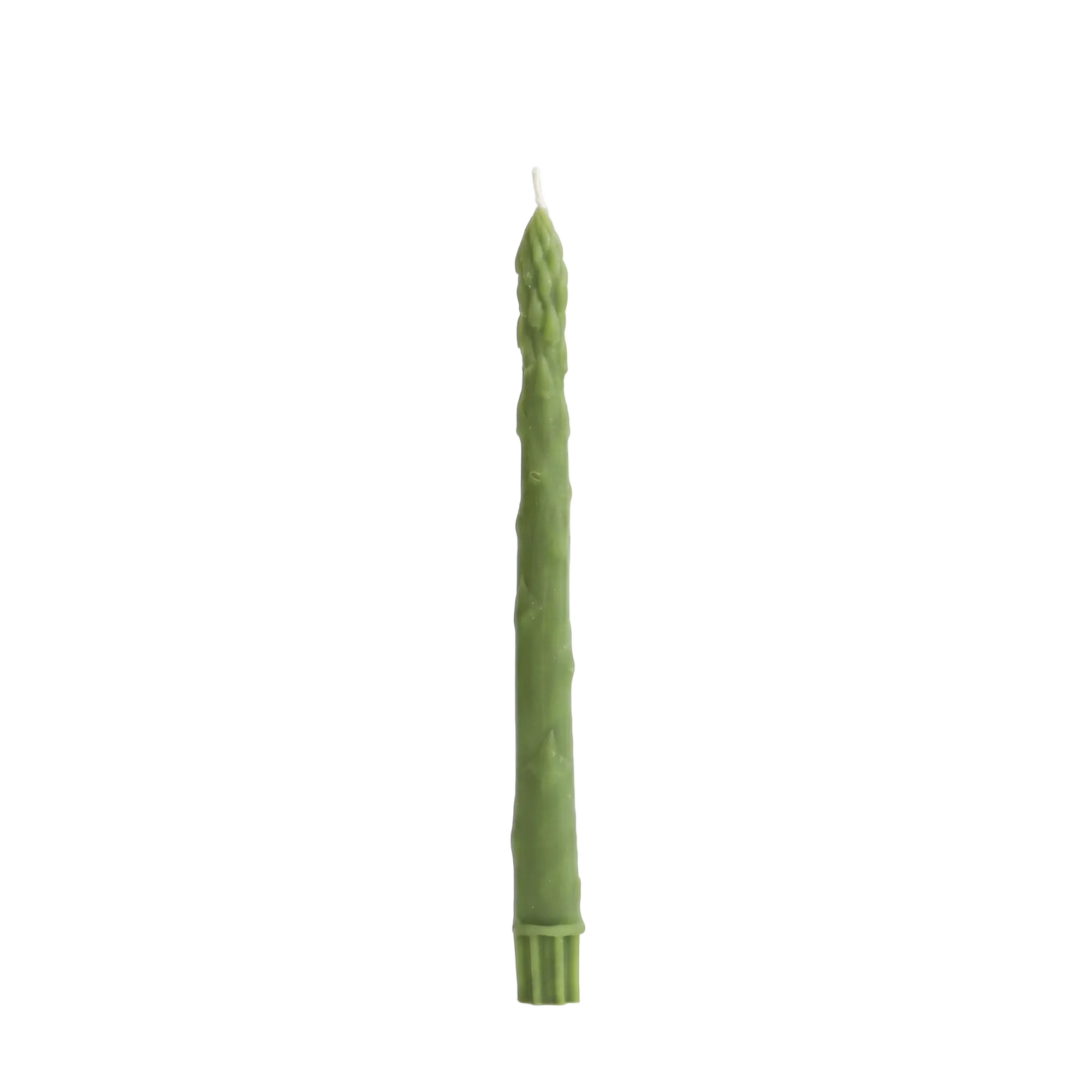 Green candle on a white background