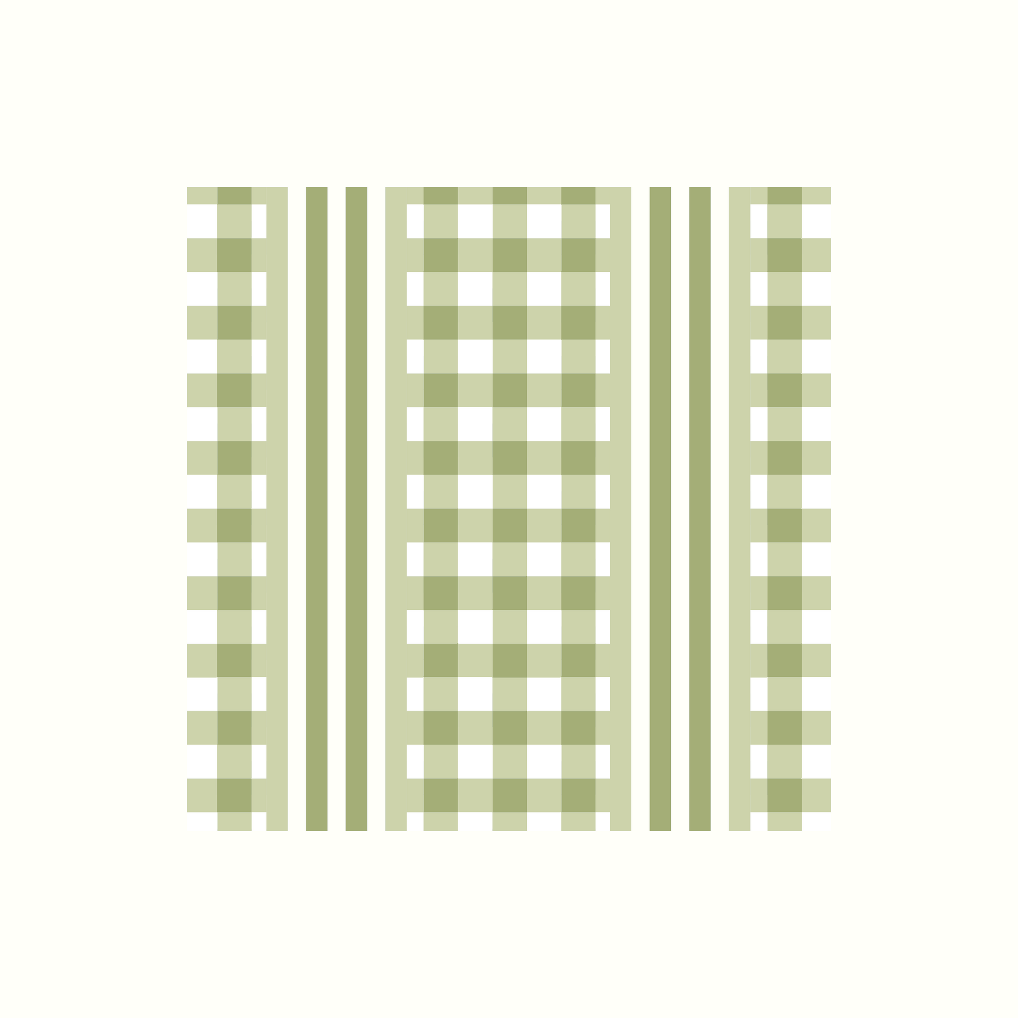 Green gingham napkins on white background 