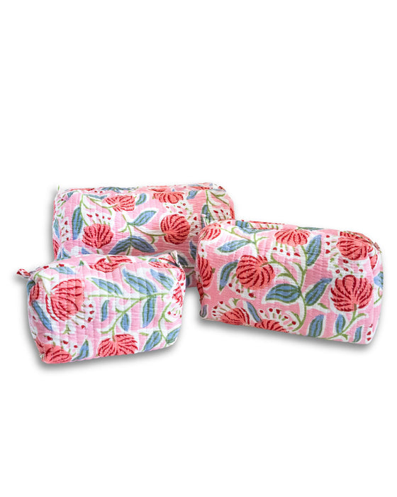 Leah Quilted Toiletry Bag - Set of 3