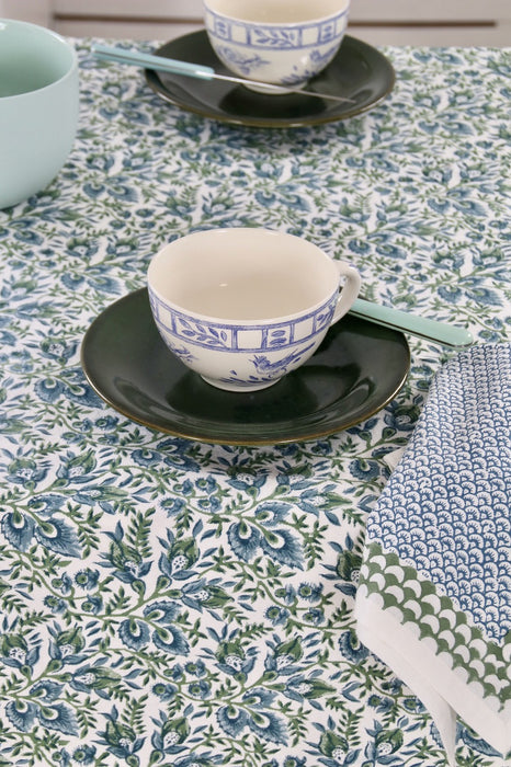 Cranberry Blue Tablecloth