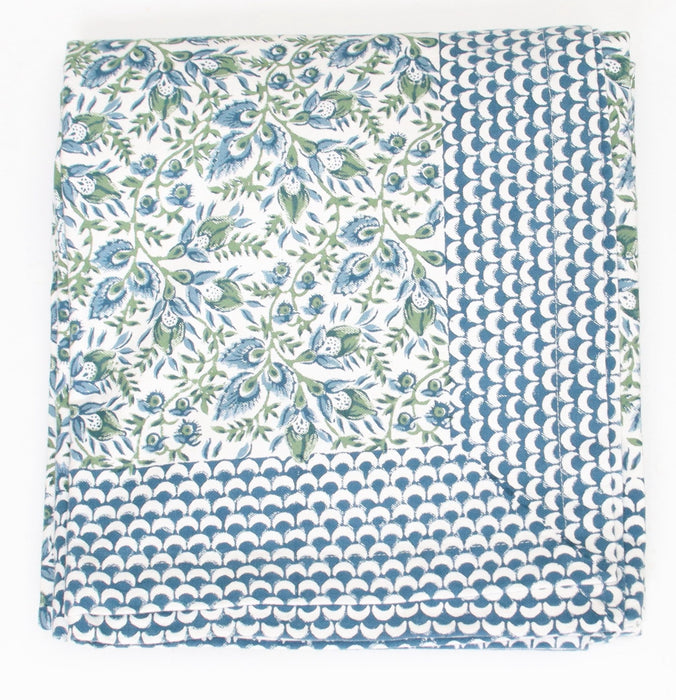 Cranberry Blue Tablecloth