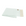Light green blanket with white trim on a white background