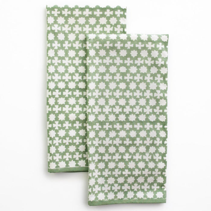 Cuban Cross Soft Sage Tea Towels