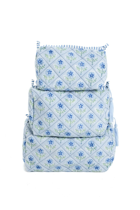 Mona Blockprint Makeup Bag  - Set of 3