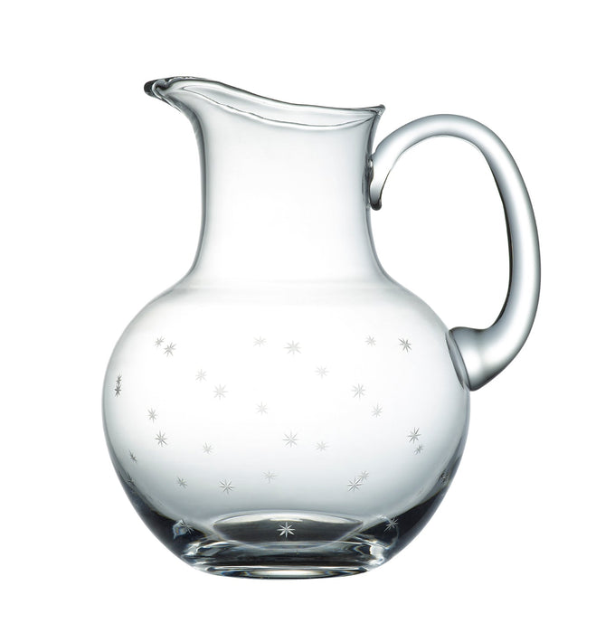 A Large Crystal Water Jug with Stars Design