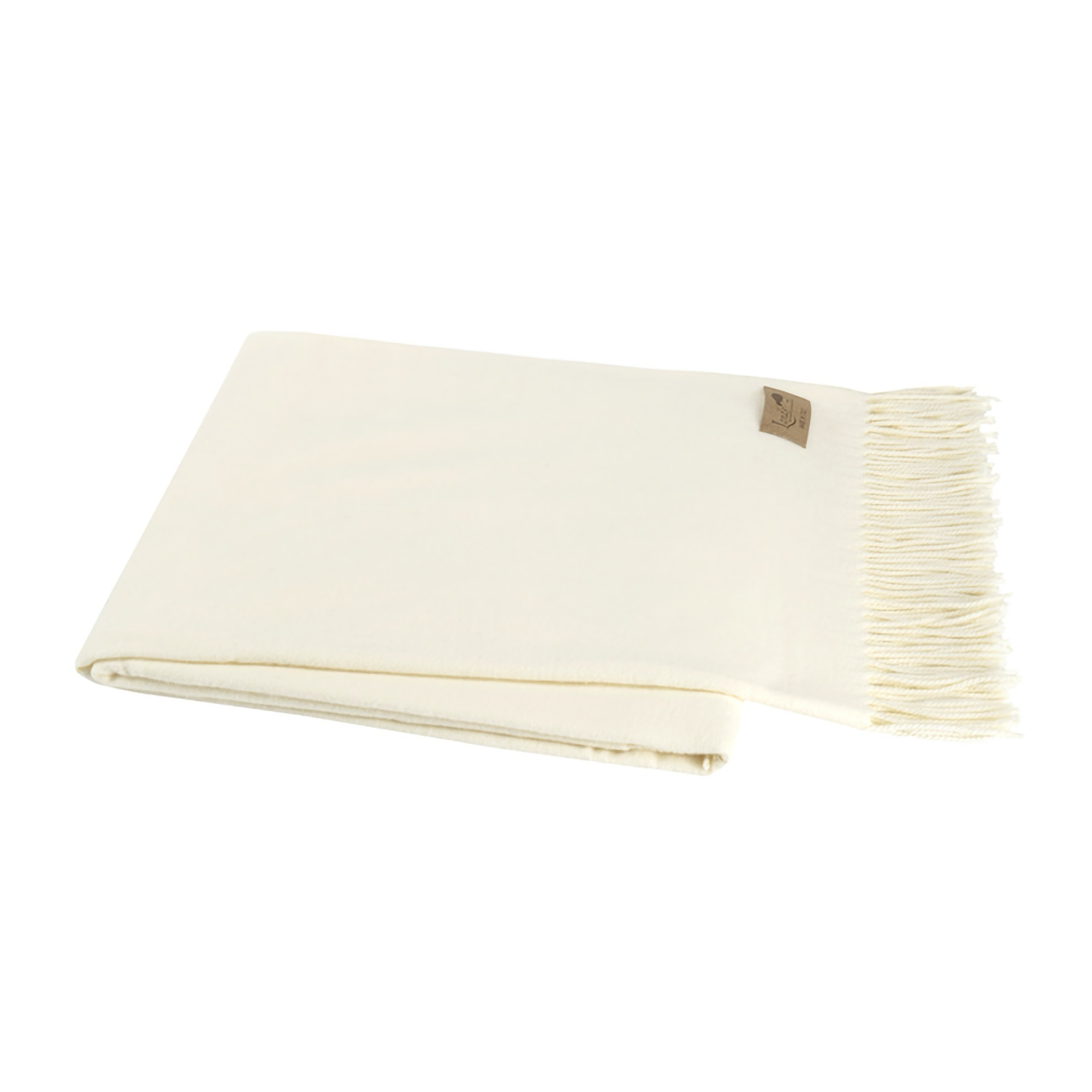 Ecru Italian Herringbone Solid Throw