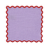 Purple square with red scalloped edge on a white background