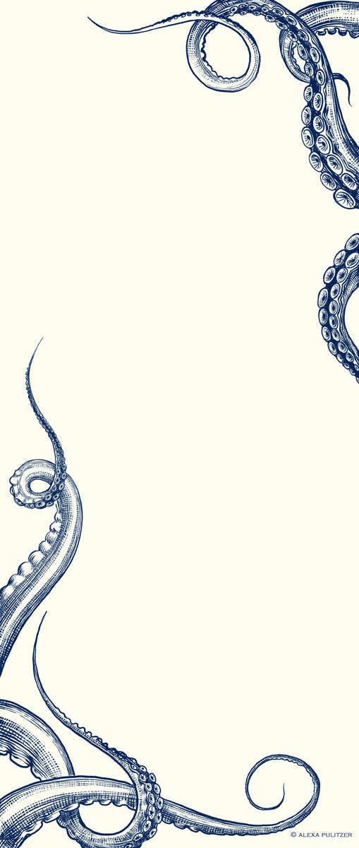 Long note pad on premium paper with octopus design 