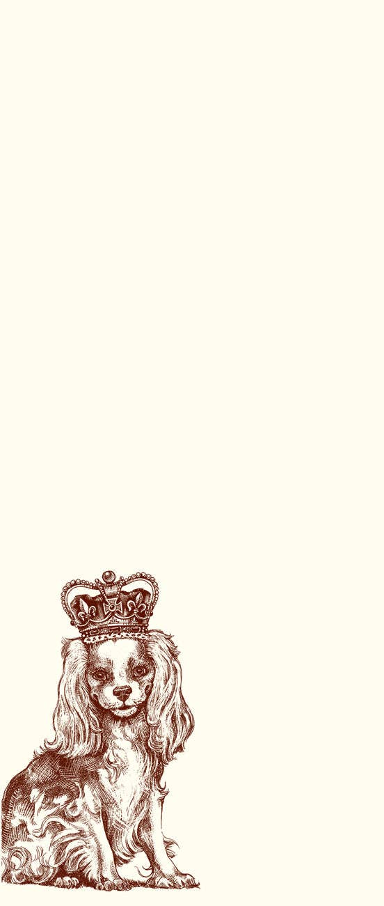 Long notepad with King Charles Cavelier dog with crown 