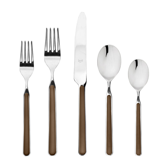 Tobacco -Italian Made Flatware 5 Piece Set